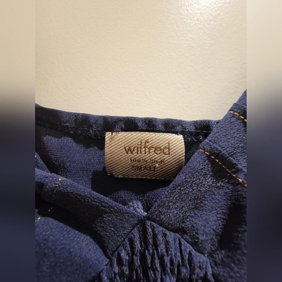 Aritzia Wilfred silk navy slip dress Sz Small - Picture 3 of 5